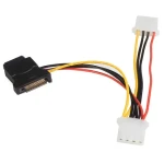 StarTech napájací adaptér SATA - Molex čierna / Napájací adaptér / SATA 15-pin - Molex 4-pin / 15 cm (LP4SATAFM2L)