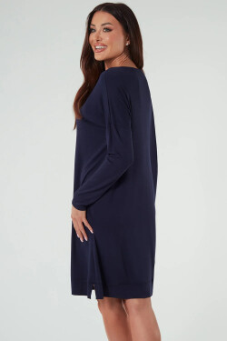 Talianska móda Akordová tunika dlhá farba: tmavomodrá XL