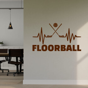 Veselá Stena Samolepka Floorball Farba: hnědá, Veľkosť: 80 x 46 cm