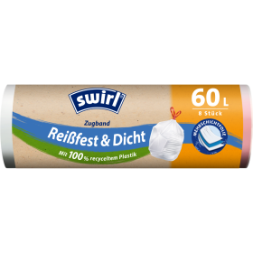 Swirl Zaťahovacie vrecia na odpad biele 60L/8ks (100% Recircular)