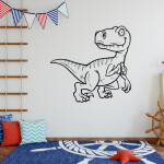 Veselá Stena Samolepka Dinosaurus Farba: béžová, Veľkosť: 60 x 56 cm