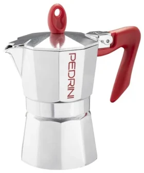 Pedrini Kaffettiera Brillant červená / Moka kanvička / 0,15 l (3 šálky) / Hliníkové telo (100002164142)