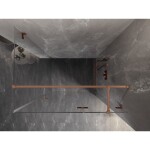MEXEN/S - Lunar T sprchovací kút dvere krídlové pravá 125 x 70, transparent, meď kartáčovaná 834T-125-070-65-00-P