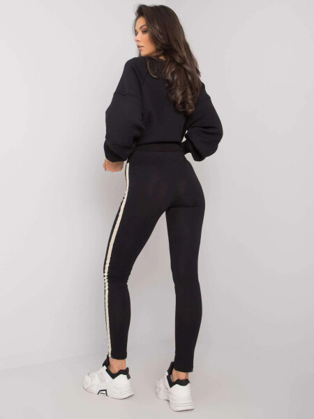 Dámske legíny RV LG 7324.63 Black with gold - Rue paris S černá se zlatou