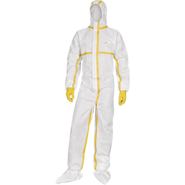 Pracovná Jednorazová kombinéza Delta Plus DT216 Farba: Biela/ Žltá, Veľkosť: 2XL (DT216XX)