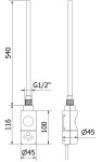 MEXEN/S - Ops radiátor + vykurovacia tyč 1000 x 550 mm, 600 W, biela W122-1000-550-2600-20