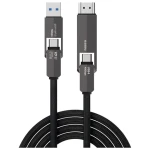 4smarts ComboCord USB4 HDMI čierna / Kábel USB-C - USB-C + HDMI / 40 Gbps / PD 240 W / 4K 60Hz / 1,5 m (549240)
