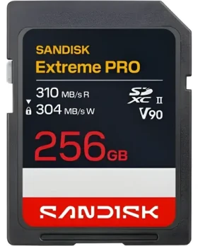SanDisk Extreme PRO SDXC 256GB / Pamäťová karta / UHS-II U3 V90 / čítanie: 310 MB/s / zápis: 304 MB/s / vhodné pre 8K (SDSDXDE-256G-GN4IN)