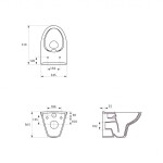 CERSANIT - SET 547 ZÁVESNÁ WC MISA Parva NEW CLEANON so sedadlom DUR ANTI Softclose K701-015