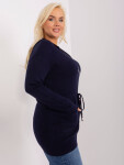 Námořnicky modrý svetr plus size velikosti s kapucí XL / XXL