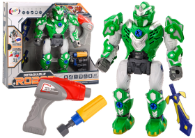 Mamido Skrutkovateľný robot so zbraňou, vŕtačkou a skrutkovačom so svetlami a zvukmi zelený