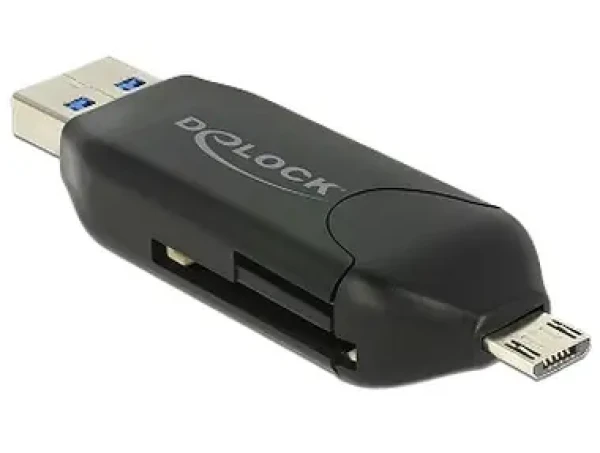 DeLock Micro USB OTG čítačka kariet + USB 3.0 A male (91734)