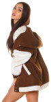 Trendy Oversized College Jacket brown Einheitsgroesse