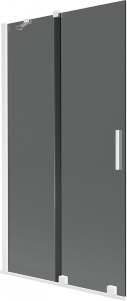 MEXEN/S - Velar dvojkrídlová posuvná vaňová zástena 100 x 150, grafit, biela 896-100-000-41-20