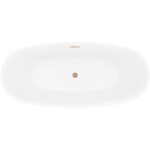 MEXEN/S - Luvo Slim voľne stojaca vaňa 170 x 75, biela/čierna, sifón a prepad meď kartáčovaná 52801707575-65