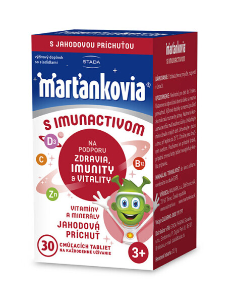 WALMARK Marťankovia s imunactivom príchuť jahoda 30 tabliet