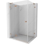 MEXEN/S - Lunar L sprchový kút dvere krídlové ľavá 75 x 90, transparent, meď kartáčovaná 834L-075-090-65-00-L