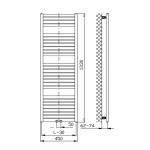 AQUALINE - TONDI vykurovacie teleso 450x1330 stredové pripojenie, biela DT470T