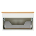 Kúpeľňová skrinka pod umývadlo Naturel Savona 98x43x44, 8 cm biela lesk, doska dub halifax SAVONA100BIDDH SAVONA100BIDDH