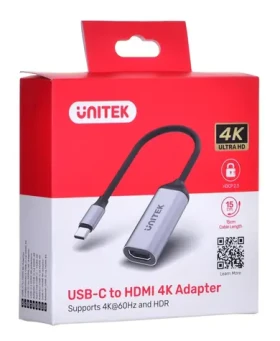 Unitek USB-C na HDMI 2.0 čierna / Adaptér / 4K 60Hz / HDCP 2.3 (V1420A)
