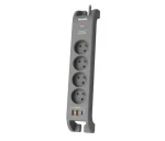 Philips SPN4140GA/60 sivá / Prepäťová ochrana / 4 zásuvky / 2m (Phil-SPN4140GA/60)