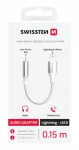 Swissten TEXTILE Audio adaptér Lightning - 3.5mm Jack 0.15m biela (73502314)
