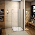 H K - Sprchovací kút MELODY F5 90x80 cm s jednokrídlovými dverami s pevnou stenou, (dvere 90cm / bočná stena 80cm) vrátane sprchovej vaničky z liateho mramoru SE-MELODYF59080/THOR-9080