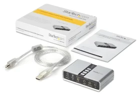 StarTech USB zvukový adaptér / Externá zvuková karta / 7.1 kanálov / USB / Line-In / C-Media CM6206 (ICUSBAUDIO7D)