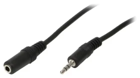 LogiLink Audio predlžovací kábel Jack 3,5 mm M/F 3 m čierna / Kábel / Rovný konektor (CA1054)
