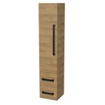 Kúpeľňová skrinka vysoká s čiernou úchytkou SAT Cube Way 35x163x33 cm dub Hickory mat CUBE3CV35DH CUBE3CV35DH