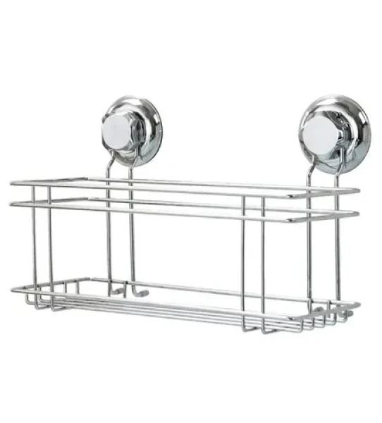 Compactor Bestlock Polička do kúpeľne s prísavkami chróm / bez vŕtania / až 12kg (RAN7819)