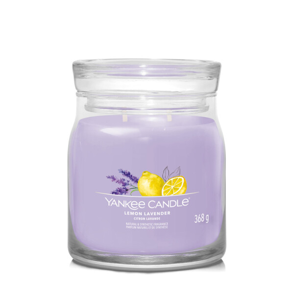 Yankee Candle Signature Lemon Lavender stredný pohár 368g / doba horenia až: 50 h (5038581128993)