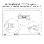 H K - Sprchové dvere AIRLINE BLACK B5 100 jednokrídlové s pevnou stenou 95-100 x 195, L/P variant SE-AIRLINEBLACKB5100SET