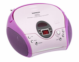 LENCO SCD-24 ružová / Rádio / FM / CD / 4W / 3.5mm (SCD24PK)