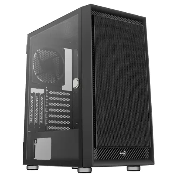 AeroCool Graphite V1 čierna / PC skriňa / Midi Tower / ATX / mATX / Mini-ITX / 2x USB 3.0 / 1x 140 mm / bez zdroja (ACCM-PB24013.11)