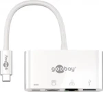 Goobay 62105 multiportový adaptér biela / 1x USB-C M na HDMI amp; Ethernet amp; USB-C amp; USB-A (4040849621055)