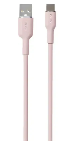 Puro Soft Silicone Cable ružová / Dátový kábel / USB-A - USB-C / 1,5 m (PUUSBCICONROSE)