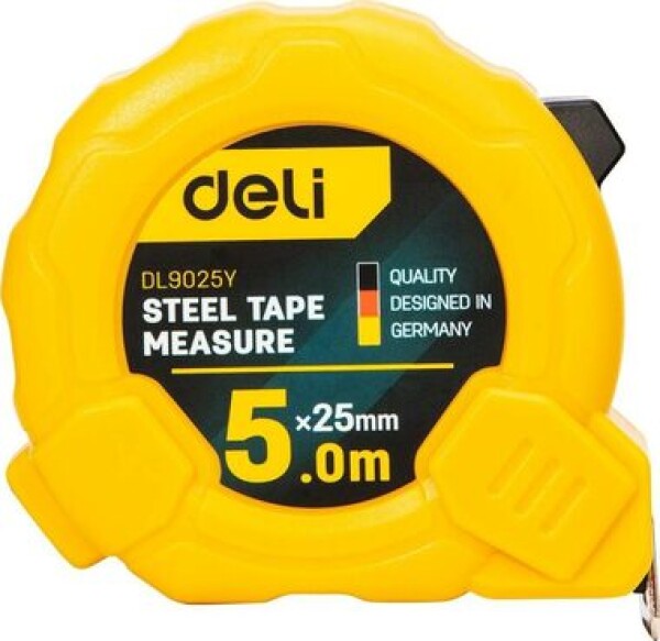 Deli Tools EDL9025Y Zvinovací meter 5 m / šírka pásky 25 mm / oceľ (EDL9025Y)