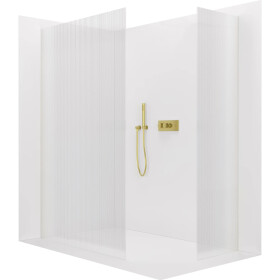 CERANO - Sprchová zástena Walk-in Crystal TL/P - 8 mm - bezvzperový systém - zlatá, ryhované sklo - 150x60x200 CER-8050BD5811