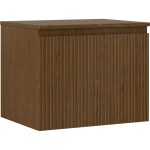 MEXEN/S - Rivel kúpeľňová skrinka pod umývadlo 60 cm s doskou, 1 šuplík, reliéf, orech 91A20-06047-1-BFC86