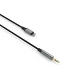 FIXED Link Space Gray / Audio kábel / Lightning - 3,5 mm jack / opletený / 1,5 m
