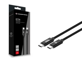 Conceptronic USB-C čierna / Kábel USB-C / USB 3.2 Gen 2 / 2 m / 10 Gbit/s / 100 W PD (ETTA02B20)