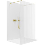 CERANO - Sprchová zástena Walk-in Onyx Duo Ľ/P - 8 mm - hranatá vzpera - zlatá, ryhované sklo - 60x200 CER-8050BD1937