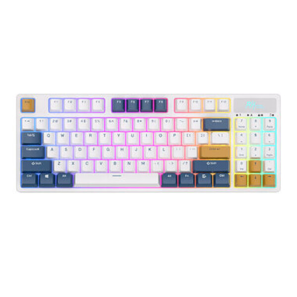 Royal Kludge RK89 RGB biela / Bezdrôtová klávesnica / mechanická / 2.4GHz BT USB / US Layout (RK89 lemon switch)