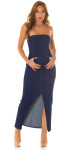 Sexy Koucla Denim Bandeau-Maxidress with Slit denimblue S