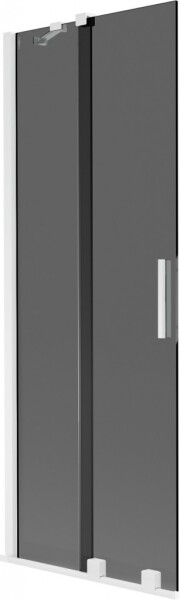 MEXEN/S - Velar dvojkrídlová posuvná vaňová zástena 75 x 150, grafit, biela 896-075-000-41-20
