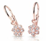 Cutie Jewellery Detské náušnice z ružového zlata C2746-10-X-4 biela