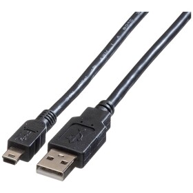 Roline USB kábel USB 2.0 USB-A zástrčka, USB Mini-B zástrčka 1.80 m čierna tienený 11.02.8719; 11.02.8719