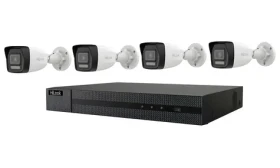 HiLook Kit NVR-104MH-C/4P(D) + 4X IPC-B140HA-LU / IP kamerový set / 4 Mpix / SMART Hybrid Light / PoE / IP67 (HILKITBULLET2_SMART)