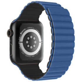 Swissten Silikónový magnetický remienok pre Apple Watch 42/44/45/49mm modro-čierna (46000514)